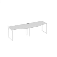 А4 Б4 063-2 СЕ (Серый/Белый) Рабочая станция опоры QUATTRO столы 2х140 со столами Техно