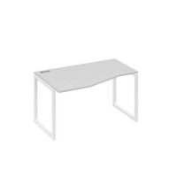 А4 Б4 063 СЕ (Серый/Белый) Стол эргономичный левый "Техно" на металлокаркасе QUATTRO