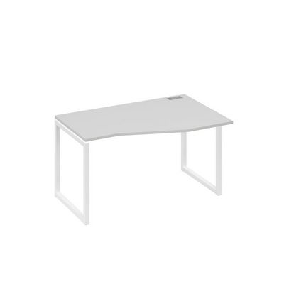 А4 Б4 064 СЕ (Серый/Белый) Стол эргономичный правый "Техно" на металлокаркасе QUATTRO