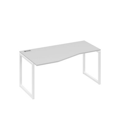 А4 Б4 065 СЕ (Серый/Белый) Стол эргономичный левый "Техно" на металлокаркасе QUATTRO