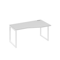 А4 Б4 066 СЕ (Серый/Белый) Стол эргономичный правый "Техно" на металлокаркасе QUATTRO