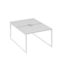 А4 Б4 176 СЕ (Серый/Белый) Рабочая станция на каркасе QUATTRO столы 2х120