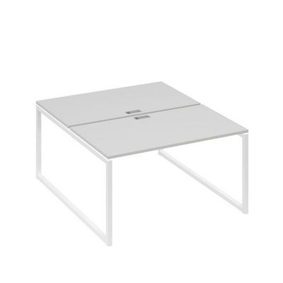 А4 Б4 177 СЕ (Серый/Белый) Рабочая станция на каркасе QUATTRO столы 2х140