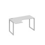 А4 С4 033 СЕ (Серый/Серый) Стол эргономичный левый "Классика" на металлокаркасе QUATTRO