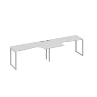 А4 С4 035-2 СЕ (Серый/Серый) Рабочая станция QUATTRO 2х160 столы Классика эргономичные