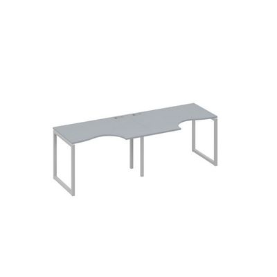 А4 С4 041-2 СЕ (Серый/Серый) Рабочая станция QUATTRO 2х120 столы Классика эргономичные