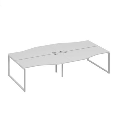 А4 С4 191-2 СЕ (Серый/Серый) Рабочая станция 4х160 столы Техно каркас QUATTRO