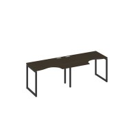 А4 А4 041-2 ВТ (Венге темный/Антрацит) Рабочая станция QUATTRO 2х120 столы Классика эргономичные