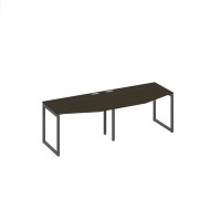 А4 А4 061-2 ВТ (Венге темный/Антрацит) Рабочая станция опоры QUATTRO столы 2х120 со столами Техно