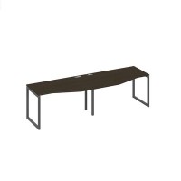 А4 А4 063-2 ВТ (Венге темный/Антрацит) Рабочая станция опоры QUATTRO столы 2х140 со столами Техно