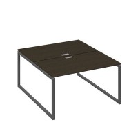 А4 А4 177 ВТ (Венге темный/Антрацит) Рабочая станция на каркасе QUATTRO столы 2х140