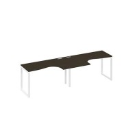 А4 Б4 033-2 ВТ (Венге темный/Белый) Рабочая станция QUATTRO 2х140 столы Классика эргономичные