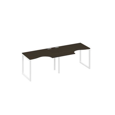 А4 Б4 041-2 ВТ (Венге темный/Белый) Рабочая станция QUATTRO 2х120 столы Классика эргономичные