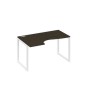 А4 Б4 043 ВТ (Венге темный/Белый) Стол эргономичный левый "Классика" на металлокаркасе QUATTRO