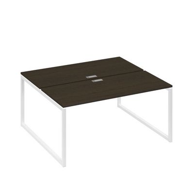 А4 Б4 175 ВТ (Венге темный/Белый) Рабочая станция на каркасе QUATTRO столы 2х160