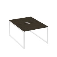 А4 Б4 176 ВТ (Венге темный/Белый) Рабочая станция на каркасе QUATTRO столы 2х120