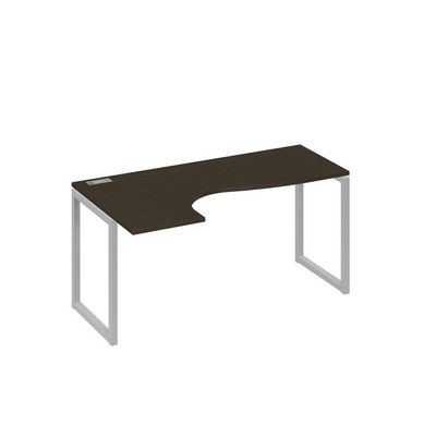 А4 С4 035 ВТ (Венге темный/Серый) Стол эргономичный левый "Классика" на металлокаркасе QUATTRO
