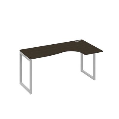 А4 С4 036 ВТ (Венге темный/Серый) Стол эргономичный правый "Классика" на металлокаркасе QUATTRO