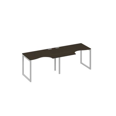 А4 С4 041-2 ВТ (Венге темный/Серый) Рабочая станция QUATTRO 2х120 столы Классика эргономичные