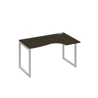 А4 С4 044 ВТ (Венге темный/Серый) Стол эргономичный правый "Классика" на металлокаркасе QUATTRO