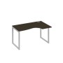 А4 С4 044 ВТ (Венге темный/Серый) Стол эргономичный правый "Классика" на металлокаркасе QUATTRO