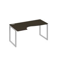 А4 С4 045 ВТ (Венге темный/Серый) Стол эргономичный левый "Классика" на металлокаркасе QUATTRO