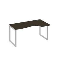 А4 С4 046 ВТ (Венге темный/Серый) Стол эргономичный правый "Классика" на металлокаркасе QUATTRO