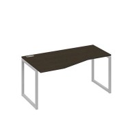 А4 С4 065 ВТ (Венге темный/Серый) Стол эргономичный левый "Техно" на металлокаркасе QUATTRO