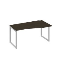 А4 С4 066 ВТ (Венге темный/Серый) Стол эргономичный правый "Техно" на металлокаркасе QUATTRO