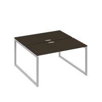 А4 С4 174 ВТ (Венге темный/Серый) Рабочая станция на каркасе QUATTRO столы 2х140