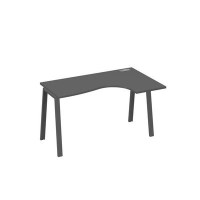 А4 А3 034 АР (Антрацит премиум/Антрацит) Стол эргономичный правый "Классика" на металлокаркасе TRE