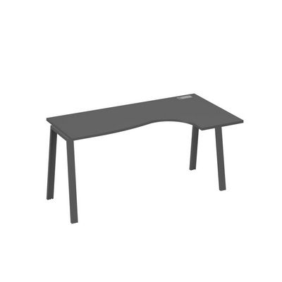 А4 А3 036 АР (Антрацит премиум/Антрацит) Стол эргономичный правый "Классика" на металлокаркасе TRE