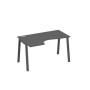 А4 А3 043 АР (Антрацит премиум/Антрацит) Стол эргономичный левый "Классика" на металлокаркасе TRE