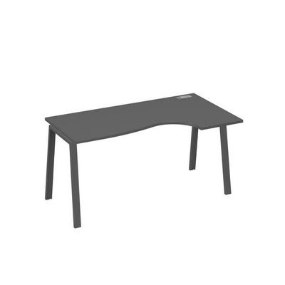 А4 А3 046 АР (Антрацит премиум/Антрацит) Стол эргономичный правый "Классика" на металлокаркасе TRE