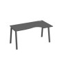 А4 А3 046 АР (Антрацит премиум/Антрацит) Стол эргономичный правый "Классика" на металлокаркасе TRE