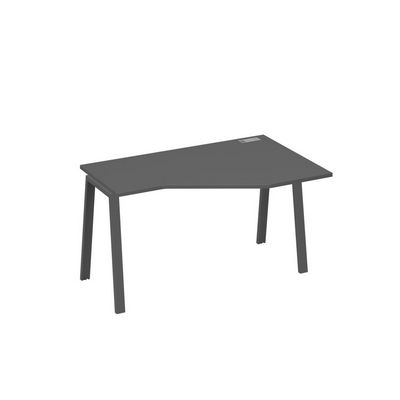 А4 А3 054 АР (Антрацит премиум/Антрацит) Стол эргономичный правый "Техно" на металлокаркасе TRE