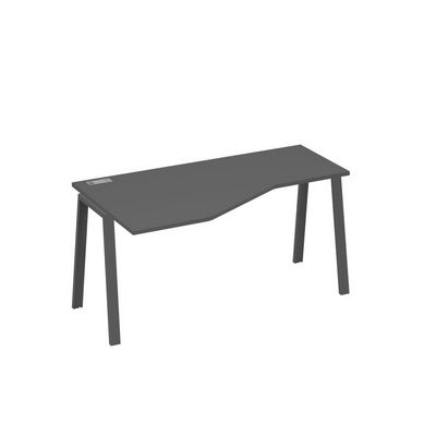 А4 А3 055 АР (Антрацит премиум/Антрацит) Стол эргономичный левый "Техно" на металлокаркасе TRE