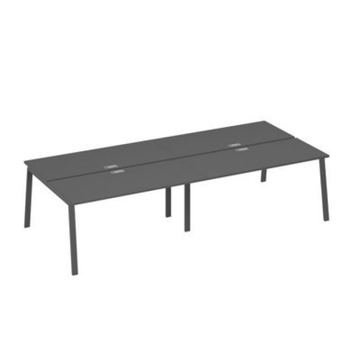 А4 А3 175-2 АР Рабочая станция на металлокаркасе TRE 4х160, антрацит премиум ЛДСП, антрацит металл