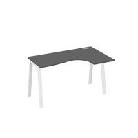 А4 Б3 034 АР (Антрацит премиум/Белый) Стол эргономичный правый "Классика" на металлокаркасе TRE