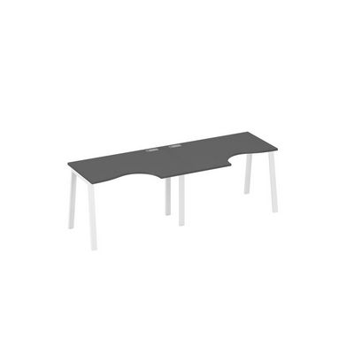 А4 Б3 041-2 АР (Антрацит премиум/Белый) Рабочая станция TRE 2х120 столы Классика эргономичные