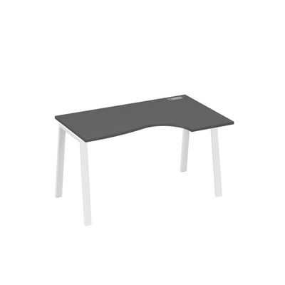 А4 Б3 044 АР (Антрацит премиум/Белый) Стол эргономичный правый "Классика" на металлокаркасе TRE