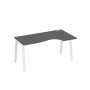А4 Б3 046 АР (Антрацит премиум/Белый) Стол эргономичный правый "Классика" на металлокаркасе TRE