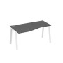 А4 Б3 065 АР (Антрацит премиум/Белый) Стол эргономичный левый "Техно" на металлокаркасе TRE