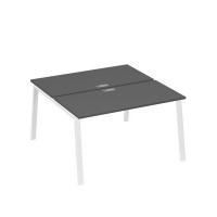 А4 Б3 174 АР (Антрацит премиум/Белый) Рабочая станция на каркасе TRE столы 2х140