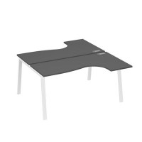 А4 Б3 182 АР (Антрацит премиум/Белый) Рабочая станция опоры TRE столы 2х160 Классика