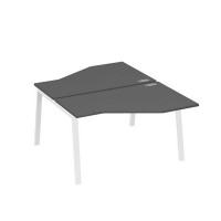 А4 Б3 187 АР (Антрацит премиум/Белый) Рабочая станция опоры TRE со столами Техно 2х140