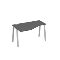 А4 С3 053 АР (Антрацит премиум/Серый) Стол эргономичный левый "Техно" на металлокаркасе TRE