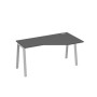 А4 С3 056 АР (Антрацит премиум/Серый) Стол эргономичный правый "Техно" на металлокаркасе TRE