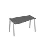 А4 С3 063 АР (Антрацит премиум/Серый) Стол эргономичный левый "Техно" на металлокаркасе TRE