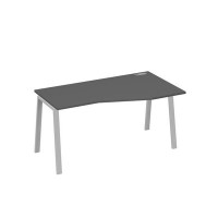 А4 С3 066 АР (Антрацит премиум/Серый) Стол эргономичный правый "Техно" на металлокаркасе TRE
